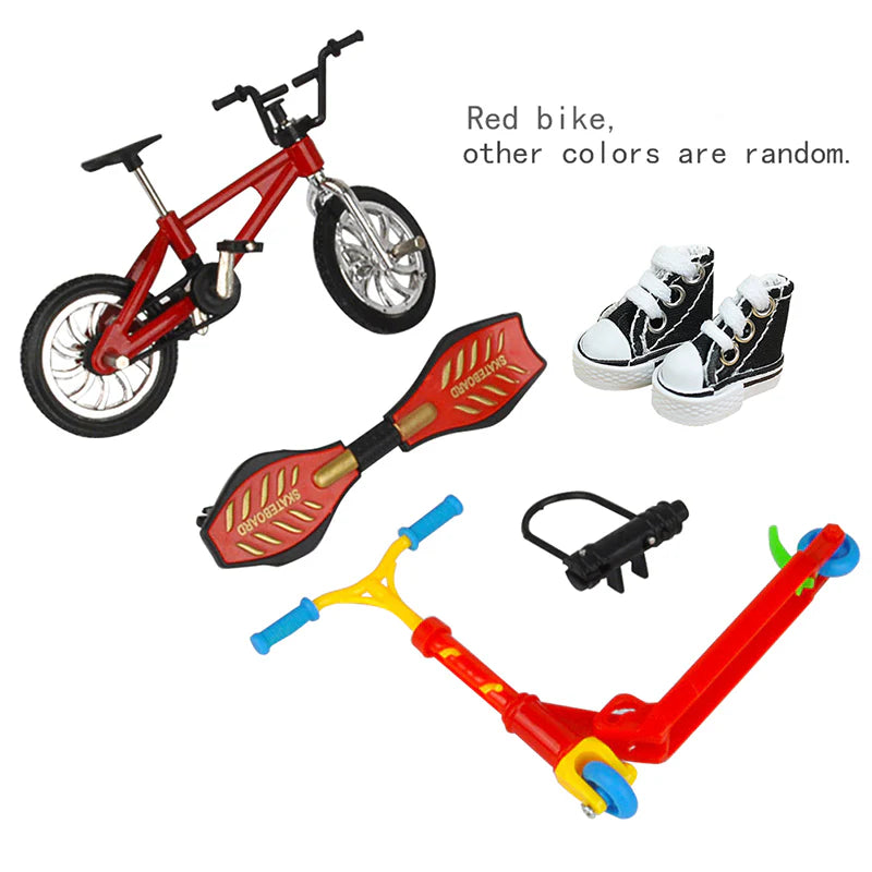 Finger Skate Board Bikes Tech Two Wheels Mini Scooter Fingertip Bmx Bicycle Set Fingerboard Shoes Deck Toys Boys Birthday Gifts