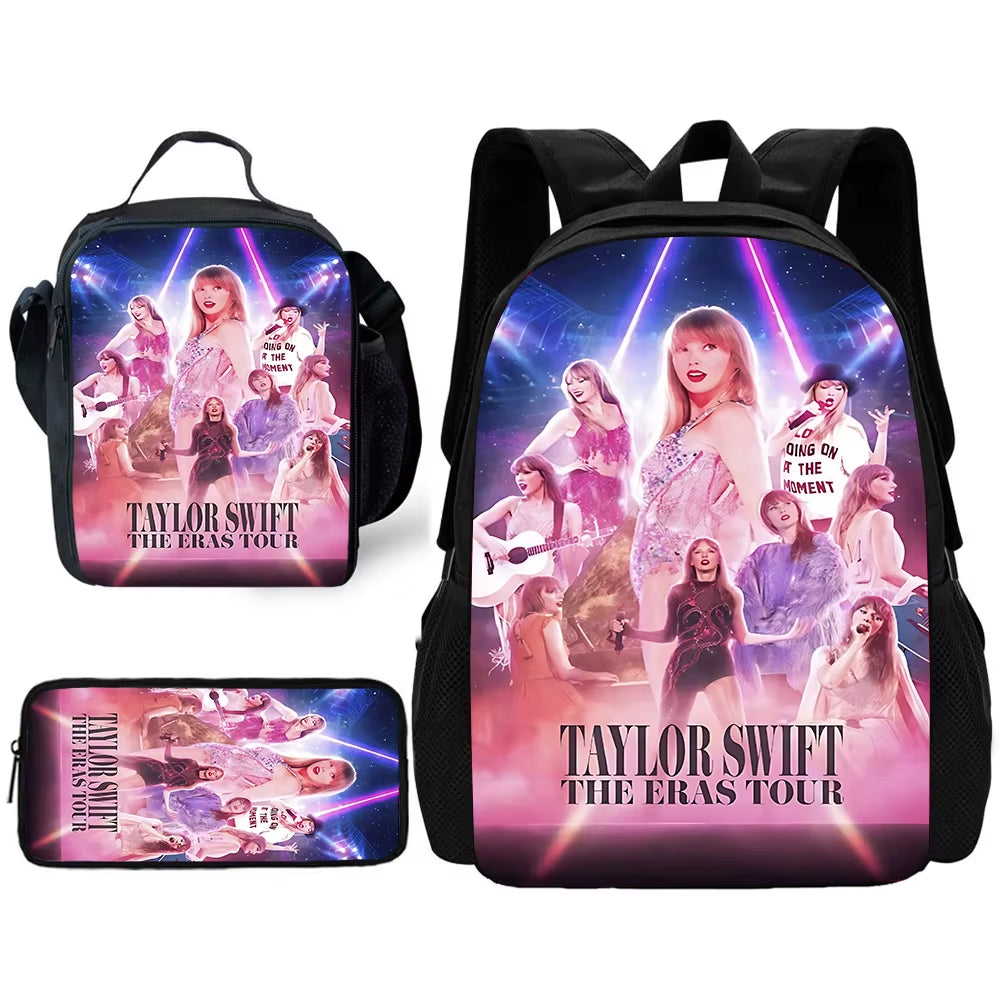 Singer Child School Backpack with Lunch Bags ,Pencil Bags ,School Bags for Swifts Boys Girls Best Gift T-Taylors