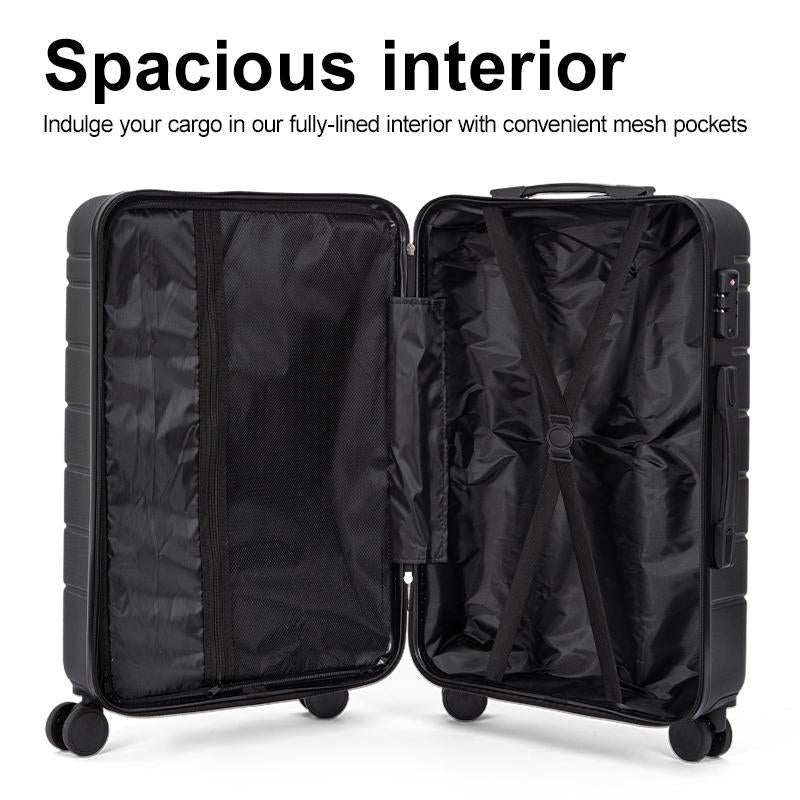 3 Piece Luggage Sets ABS Hardshell Durable Suitcase, Spinner Wheel, Lightweight TSA Lock, 20/24/28 Inch