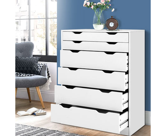 6 Chest of Drawers - MYLA White