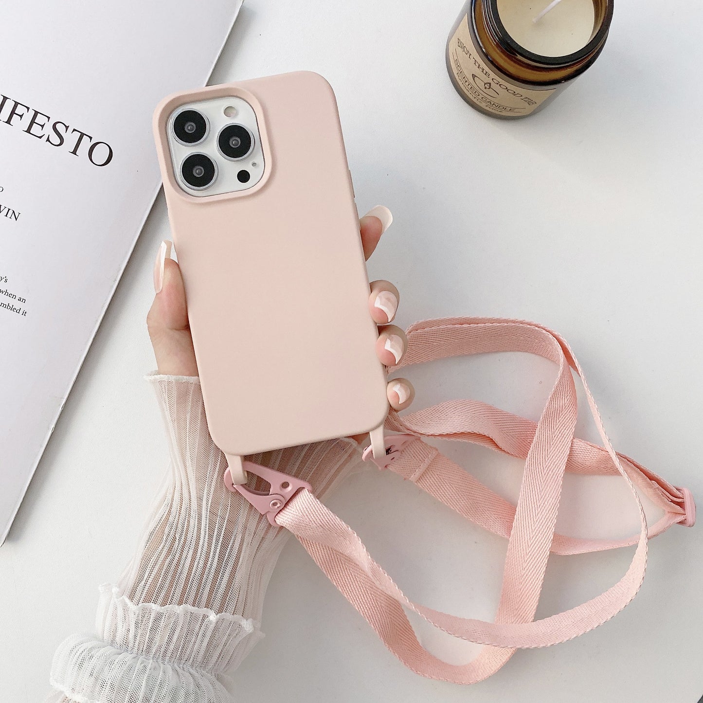 Crossbody Lanyard Liquid Silicone Phone Case