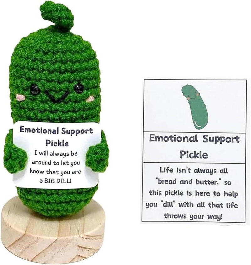 Handmade Emotional Support Pickle Gift Crochet Decor