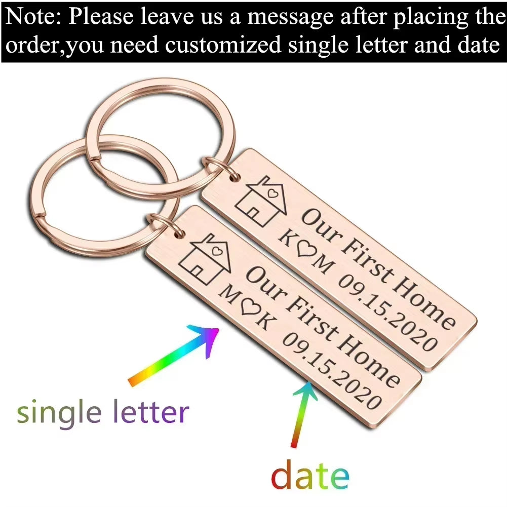 Customized Couples Keychain Boyfriend Girlfriend Keyring Husband Anniversary Valentine Day Gift Pinky Promise Women Men Keychain