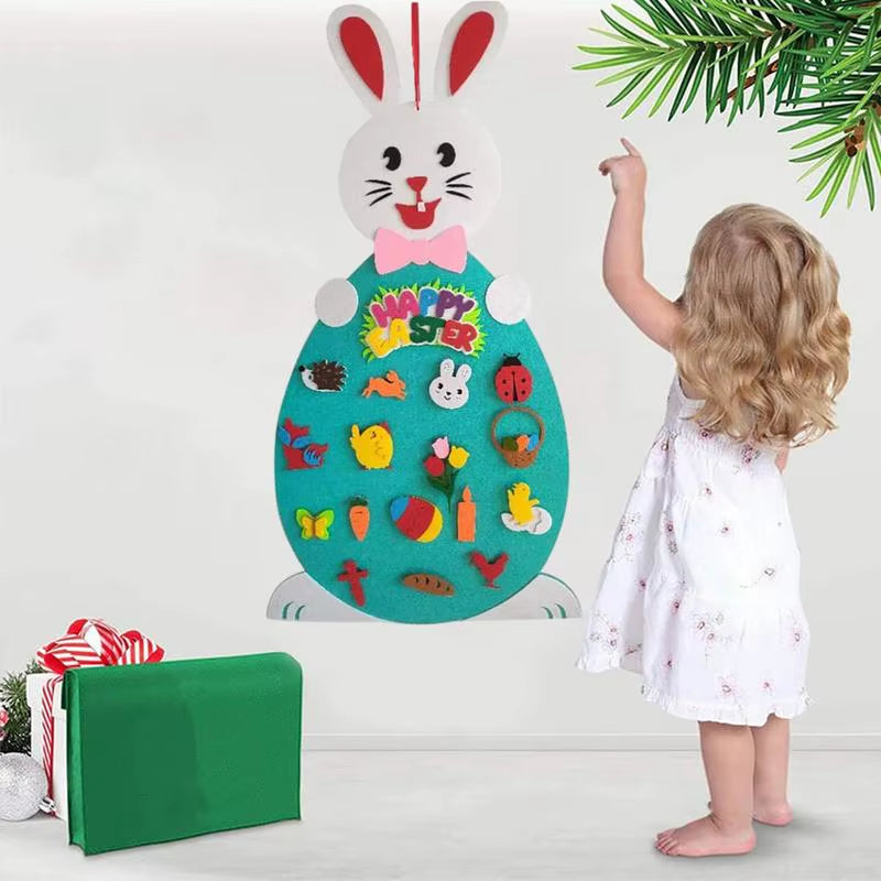 Easter Bunny Felt Board DIY Easter Felt Board Decorations Easter Kids Arts and Crafts Felt Board for Classroom Wall Decorations