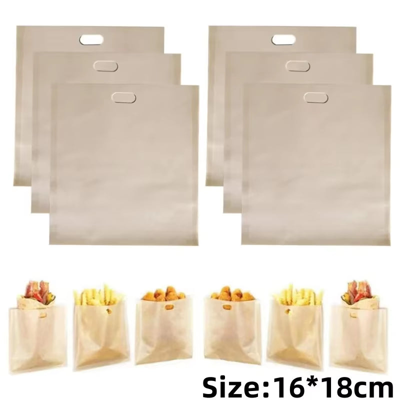 Reusable Toaster Bag Non Stick Bread Bag Sandwich Bags Fiberglass Toast Microwave Heating Pastry Tools