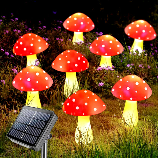 Solar Mushroom Lights for Garden Decor Waterproof Outdoor Night Light LED Fairy Lamp for Christmas Halloween Garden Lawn Pathway