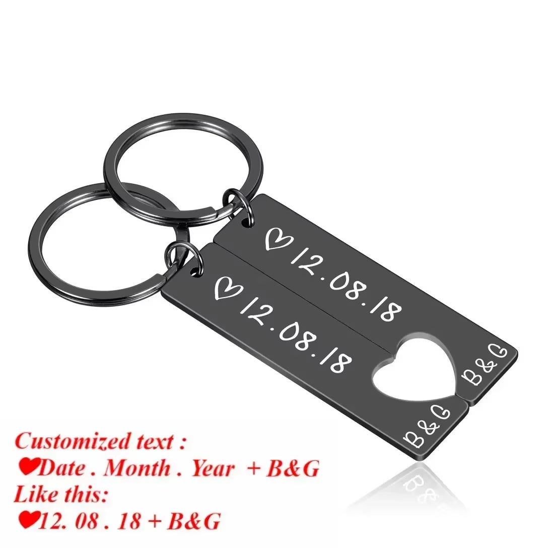 Customized Couples Keychain Boyfriend Girlfriend Keyring Husband Anniversary Valentine Day Gift Pinky Promise Women Men Keychain