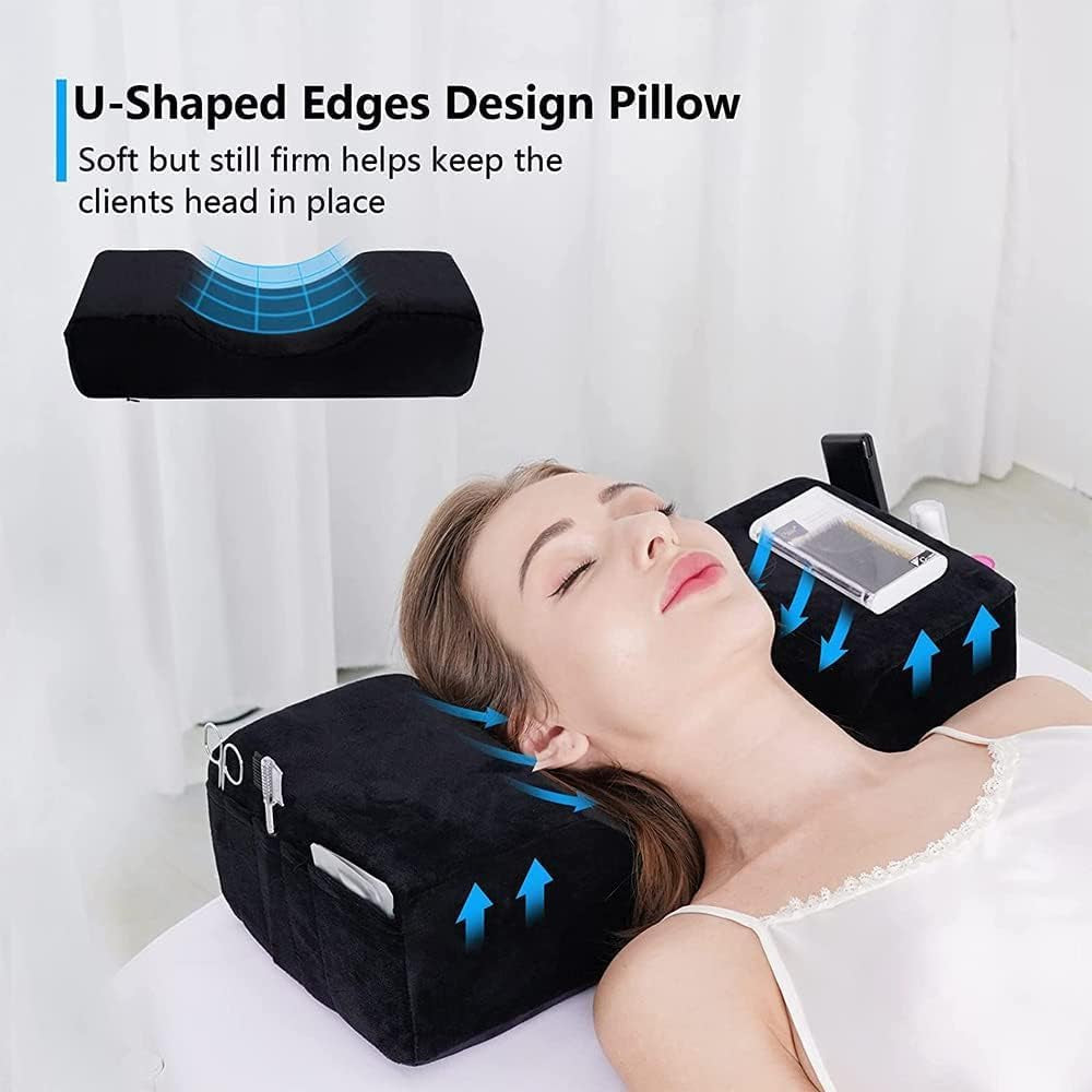 Beauty Salon Eyelash Extension Neck Pillow - Comfortable Velvet Beauty Memory Foam Pillow,To Protect the Neck When Used for Make up Lash Extension Grafting