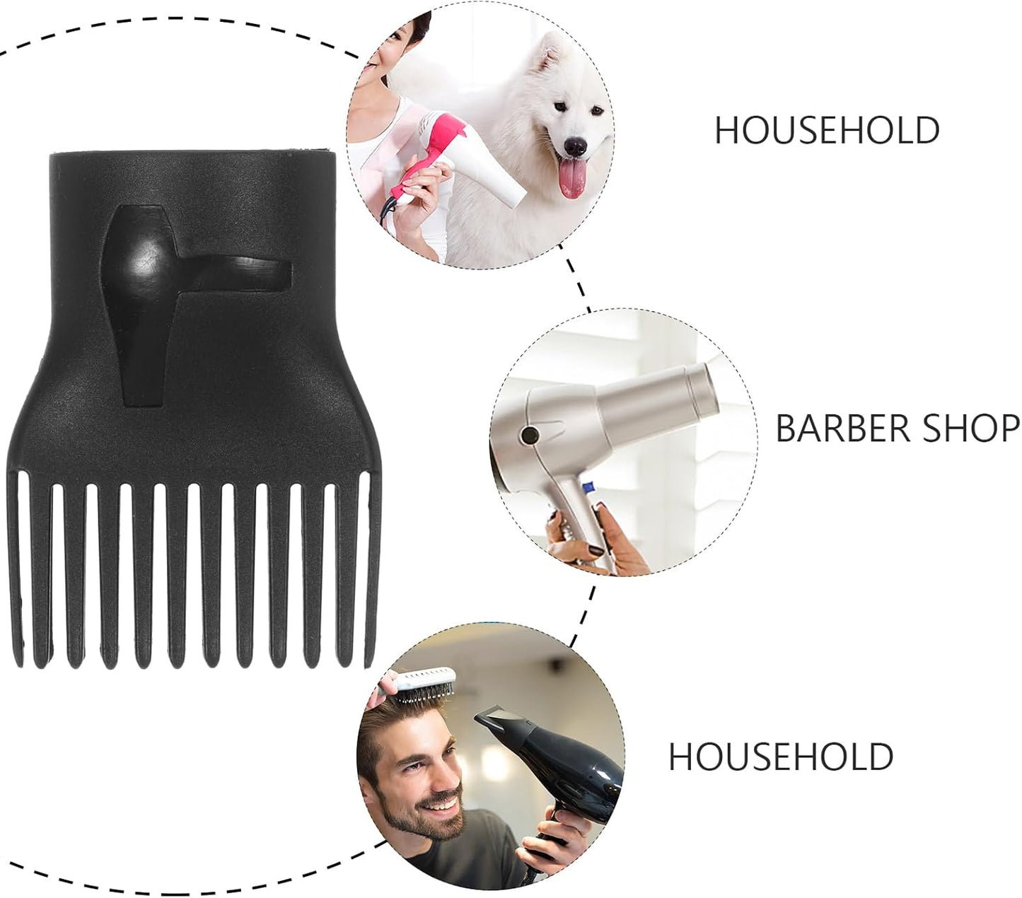 10 Pcs Hair Dryer Comb Attachment Blow Dryer Hair Styling Pik Blow Dryer Comb Attachment for Hair Comb Hair Dryer Hair Dryer Pick Attachment Collector Plastic Professional Grade