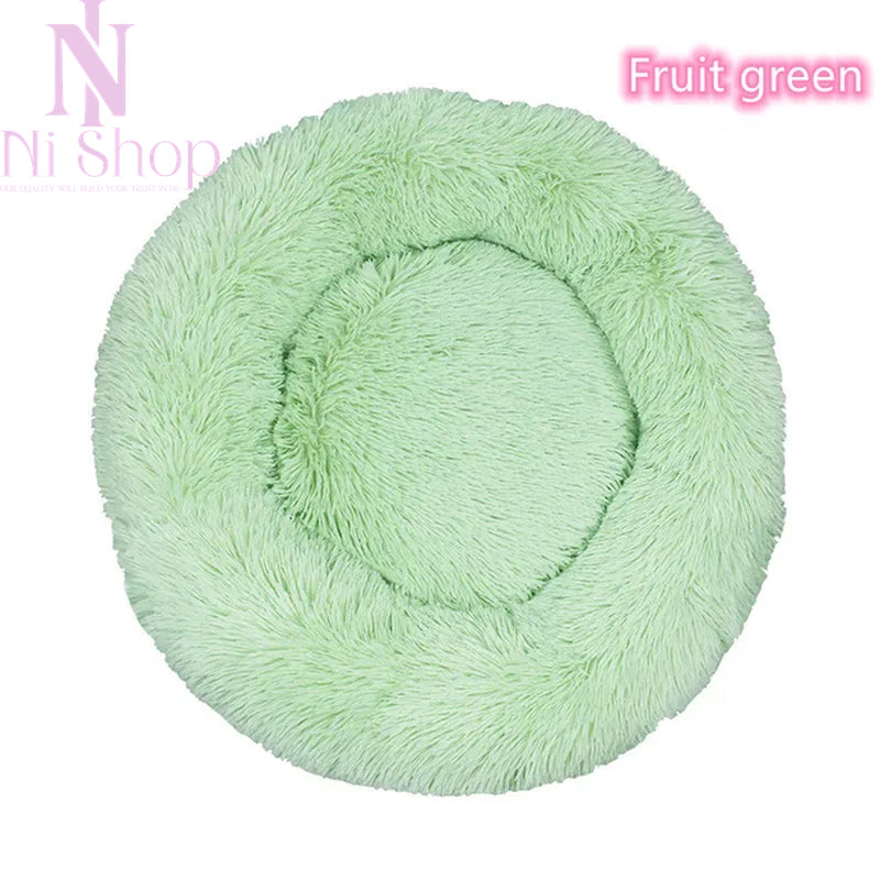 Pet Dog Bed Plush Full Size Washable Calm Bed Donut Cat Bed Comfortable Sleeping