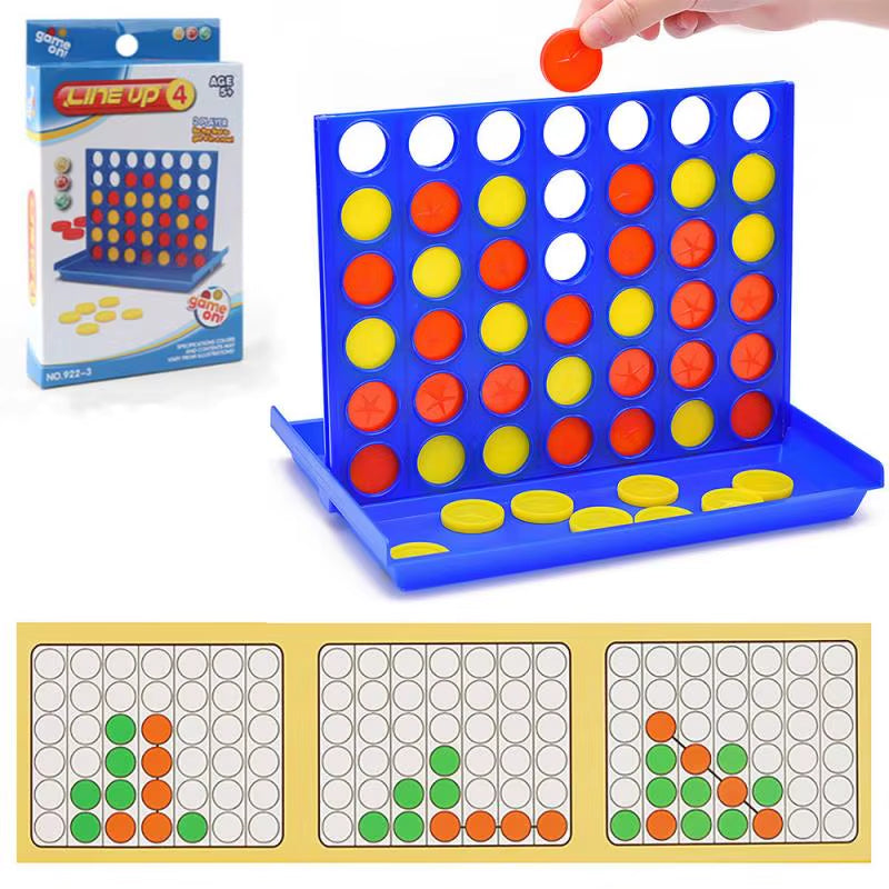 Connect 4 Game Classic Master Foldable Kids Children Line up Row Board Puzzle Toy Gifts Board Game Parent-Child Interactive Toys