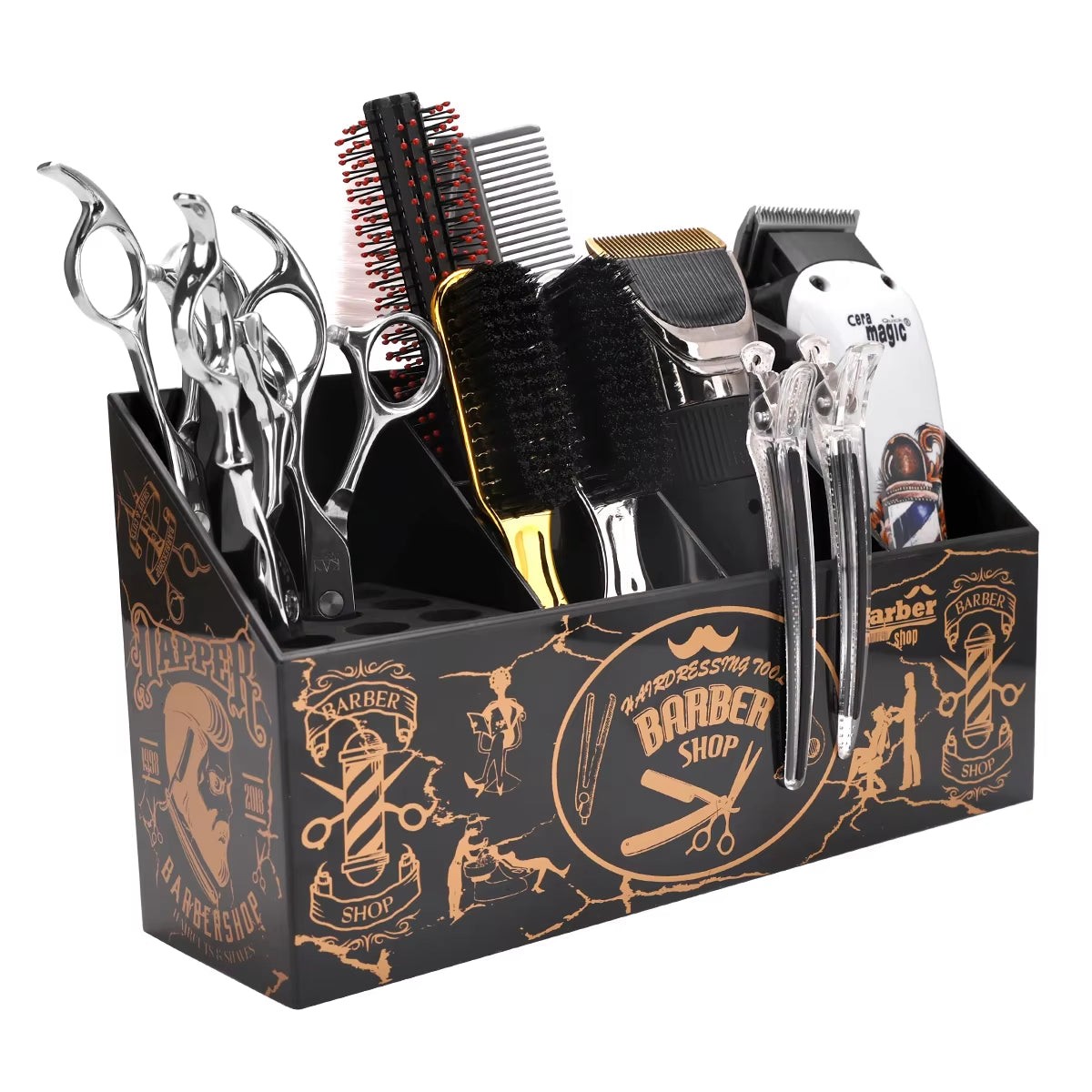 Barber Holder anti Slip Multifunctional Hair Comb Scissors Rack Hairdressing Tools Box Barbershop Accessories Tools