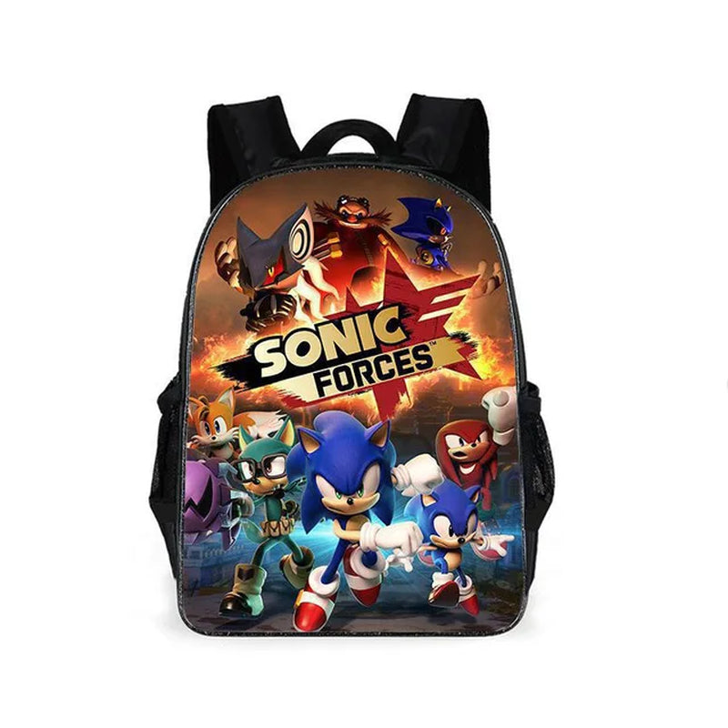 Sonic Backpack Primary and Middle School Students Schoolbag Boys Girls Anime Cartoon School Bag Mochila Zipper Shoulders