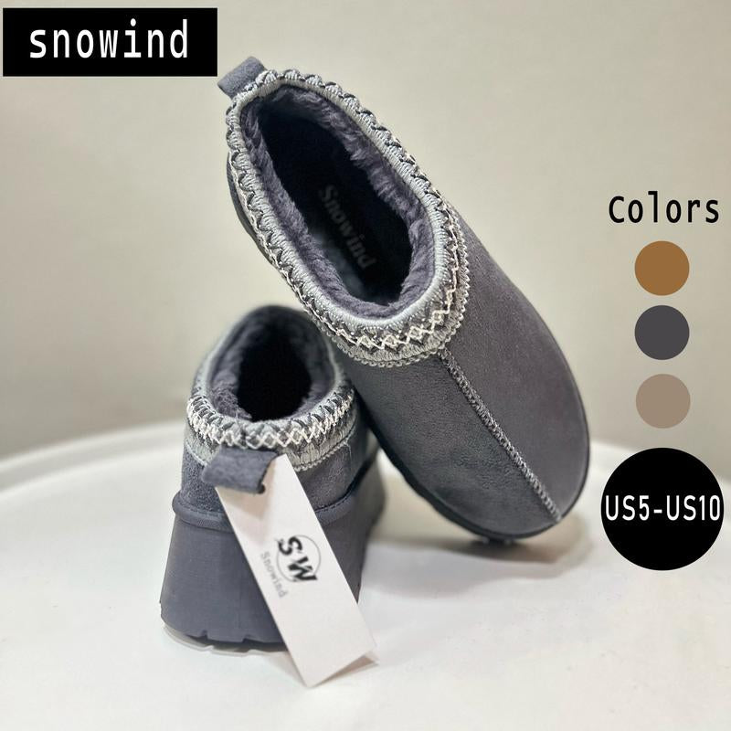 Women'S Snow Boots Multi-Purpose Texture Decoration Rubber Hot Sliders for Walking Shoes Comfortable Warm Boots Slippers Girl Footwear Girl Footwear