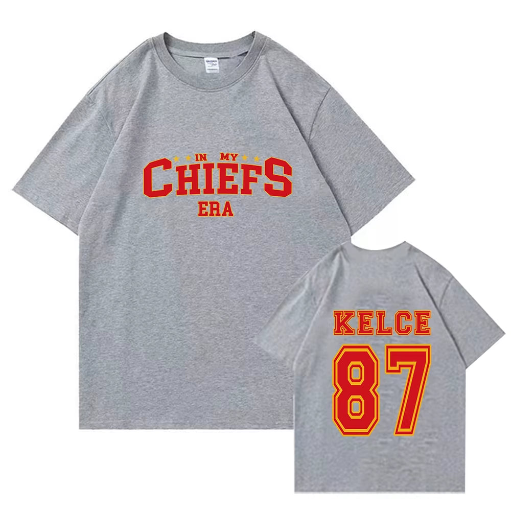 In My Chiefs Era Shirt Travis Shirt Travis Kelce Football T-Shirt Women Man O-Neck Short Sleeve Shirt Tops