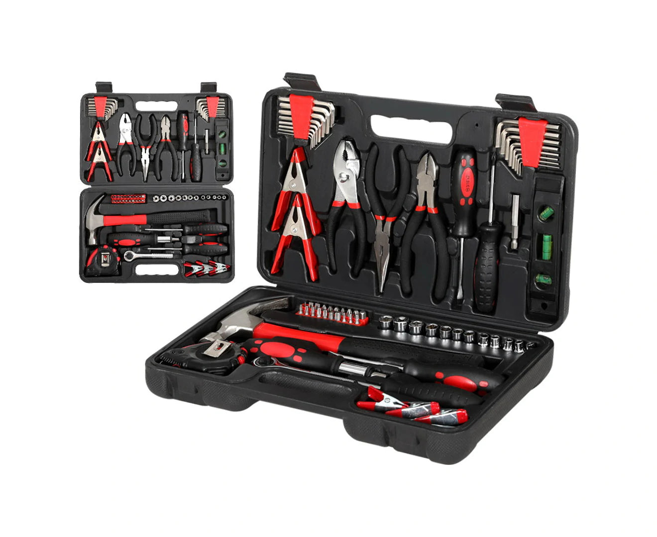 70Pcs Tool Kit Set Box Household Toolbox Repair Hard Case Black