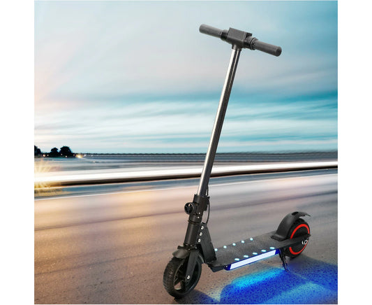 Electric Scooter 130W 16KM/H LED Light Folding Portable Riding Commuter Black