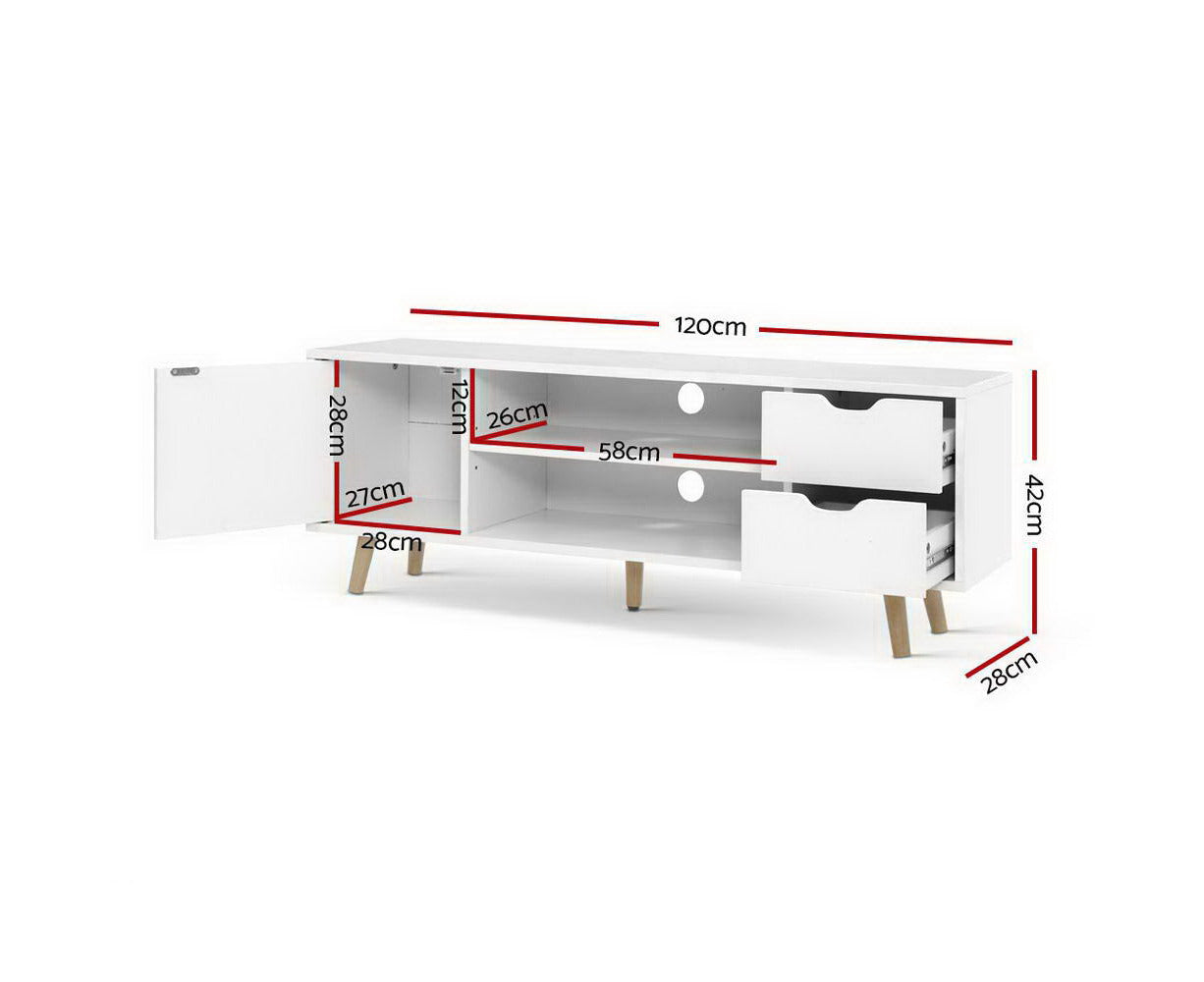 TV Cabinet Entertainment Unit 120Cm White Larin