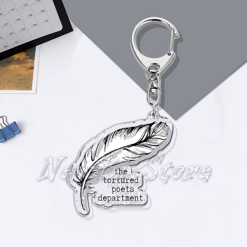 The Tortured Poets Department Key Chain Keychains Ring for Accessories Bag Funny Pendant Keyring Jewelry TTPD Fans Gifts