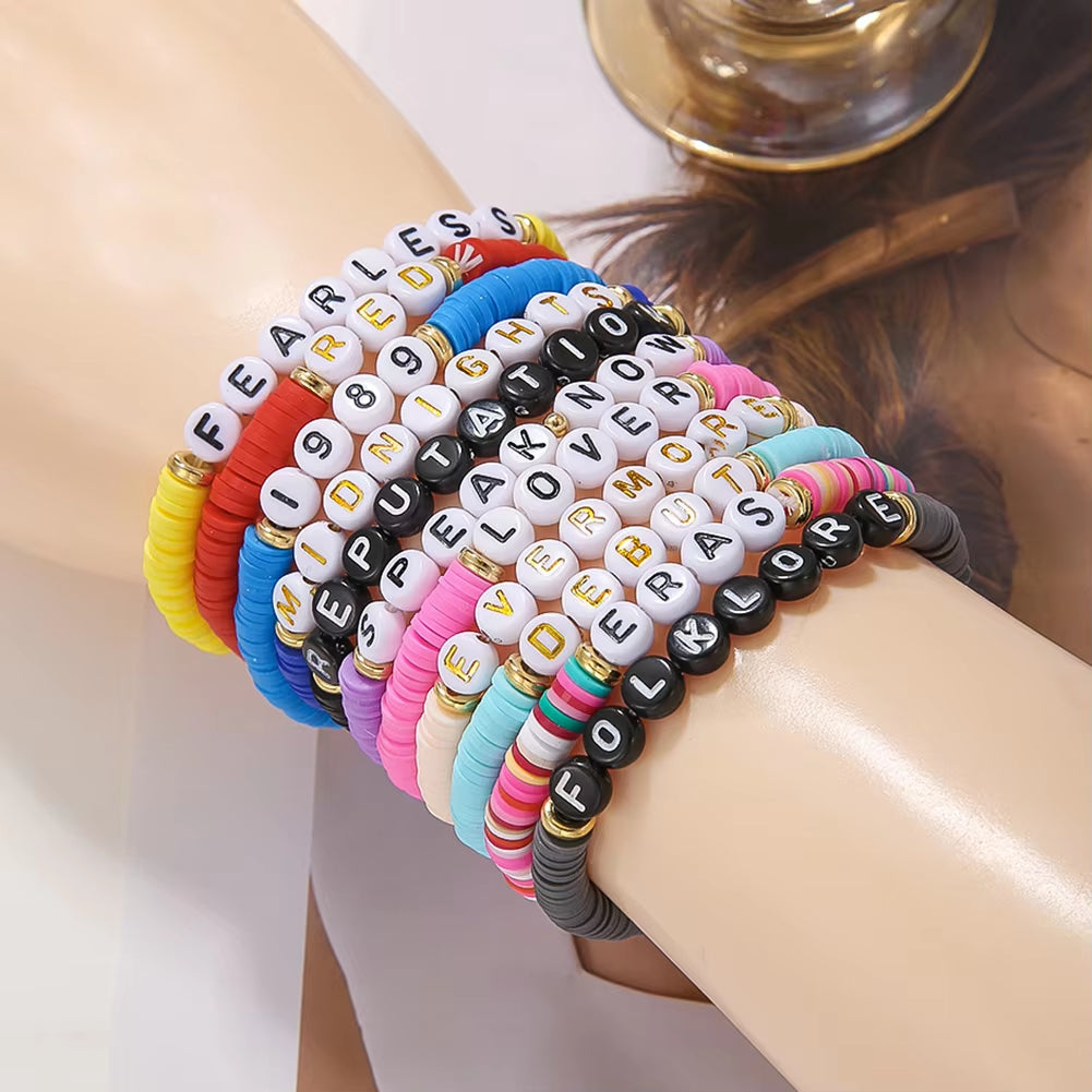 11/14 PCS Colorful Friendship Bracelets Album Bracelets Letter Beads Bracelet for Tween Girl Party Favors