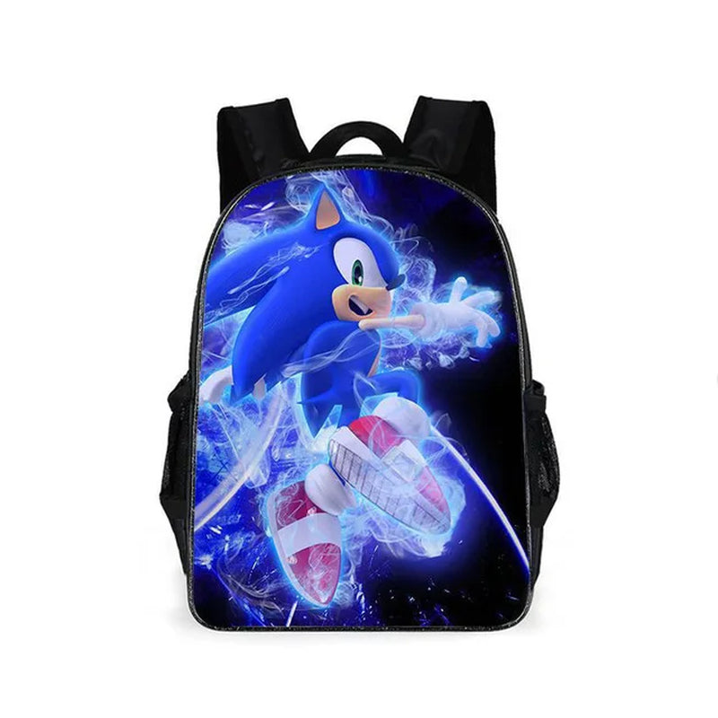 Sonic Backpack Primary and Middle School Students Schoolbag Boys Girls Anime Cartoon School Bag Mochila Zipper Shoulders