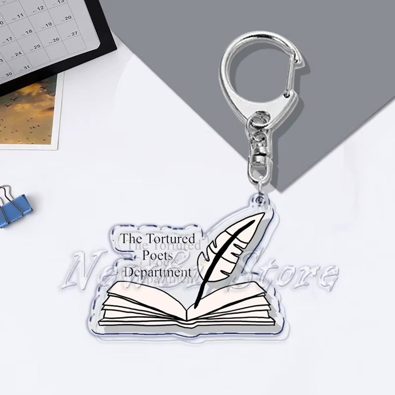 The Tortured Poets Department Key Chain Keychains Ring for Accessories Bag Funny Pendant Keyring Jewelry TTPD Fans Gifts