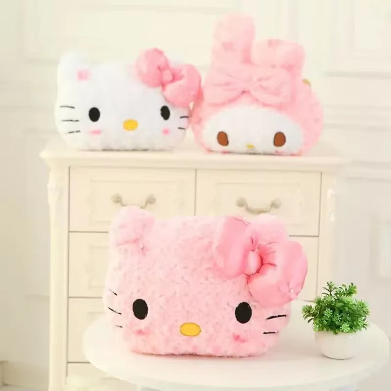 Kawaii  Rose Velvet Plush Melody Cushion Blanket Plushie Toy Soft Pillow Decorative Doll Bedding Kids Birthday Gift