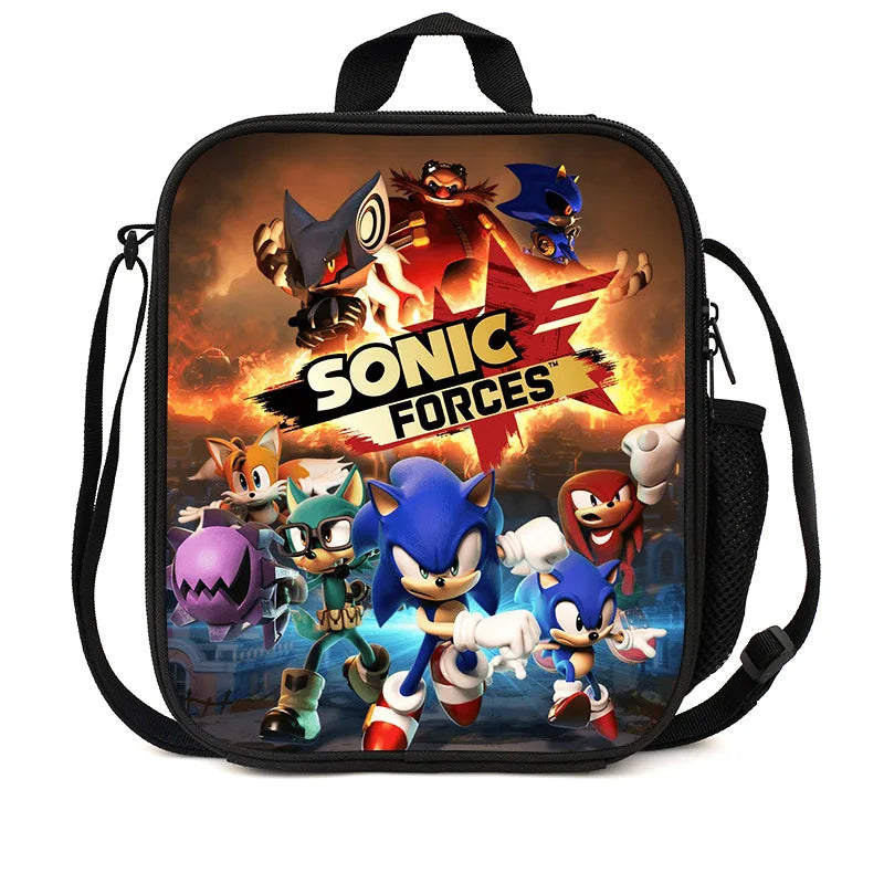 Sonic Backpack Primary and Middle School Students Schoolbag Boys Girls Anime Cartoon School Bag Mochila Zipper Shoulders