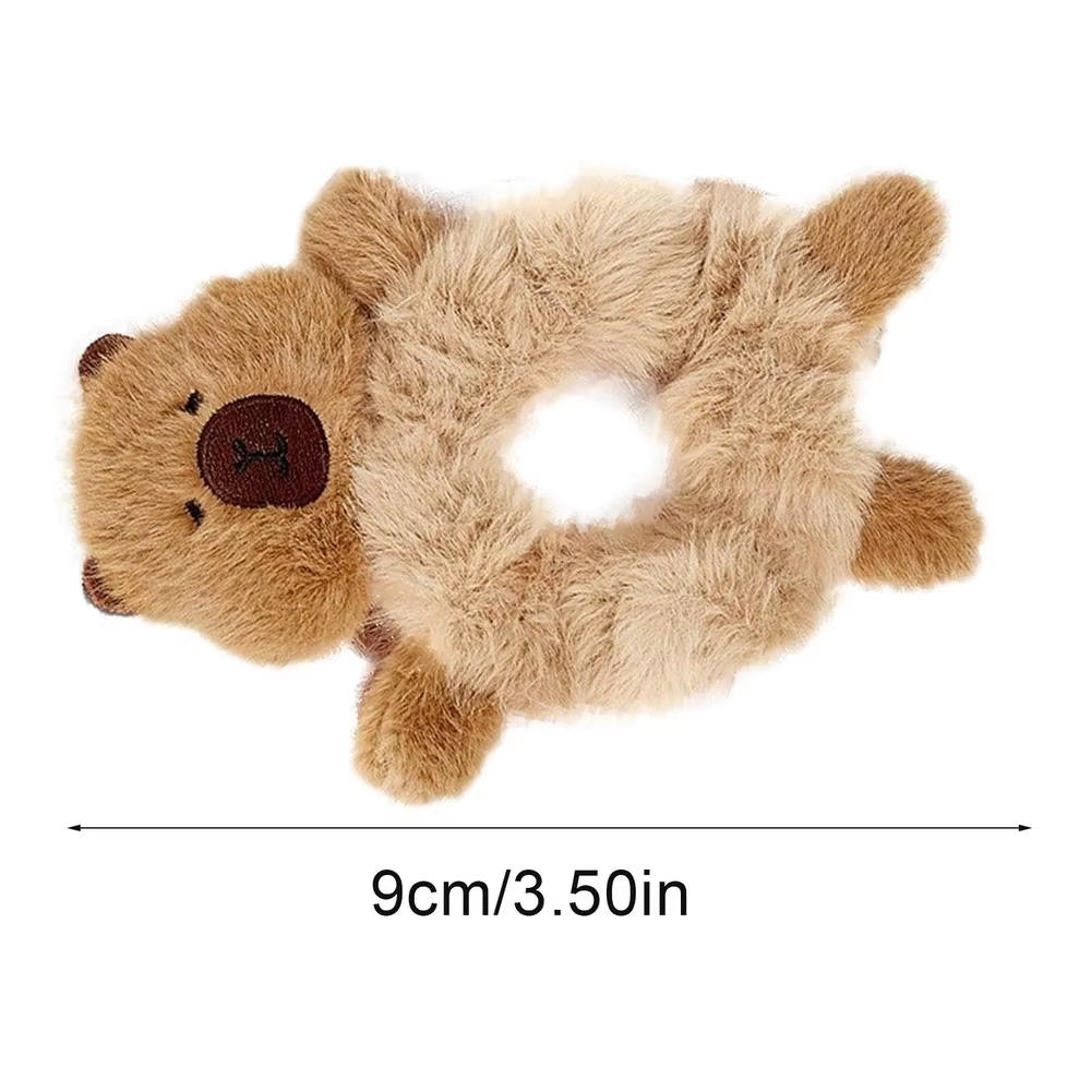 Capybara Hair Holder Adorable Capybara Hair Clip Plush Hair Ties Fuzzy Animal Hair Clips Plush Hair Clamps Plush Hair Claw