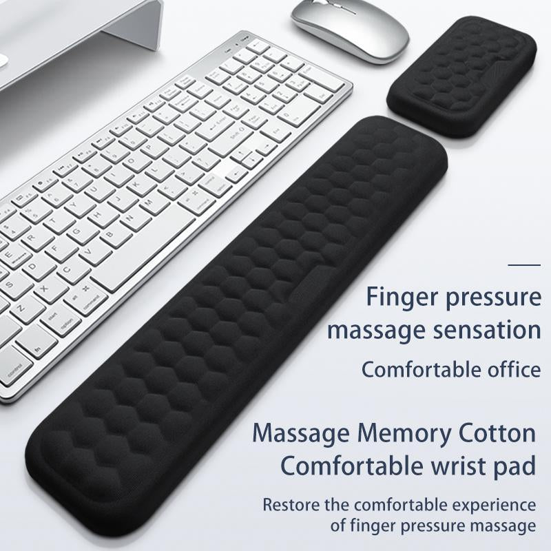 Computer Keyboard Wrist Rest & Mouse Wrist Rest, 2 Counts/Set Ergonomic Memory Foam Wrist Rest Pad, Comfortable & Breathable Mouse Pad