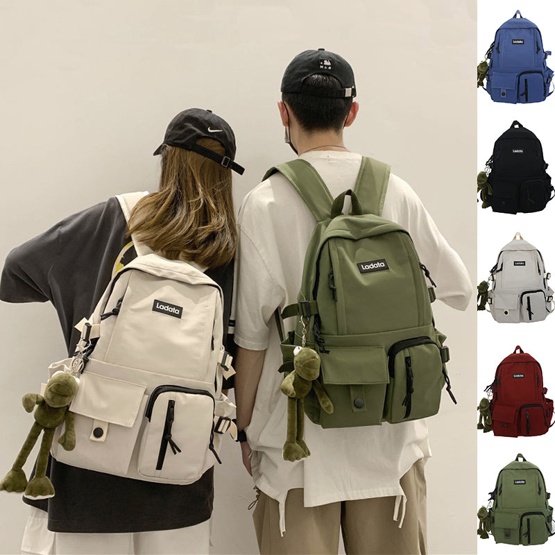 Simple Multi-Pocket Backpack Students Anti-Theft Junior High School College Schoolbag Casual Large Capacity Computer Bags