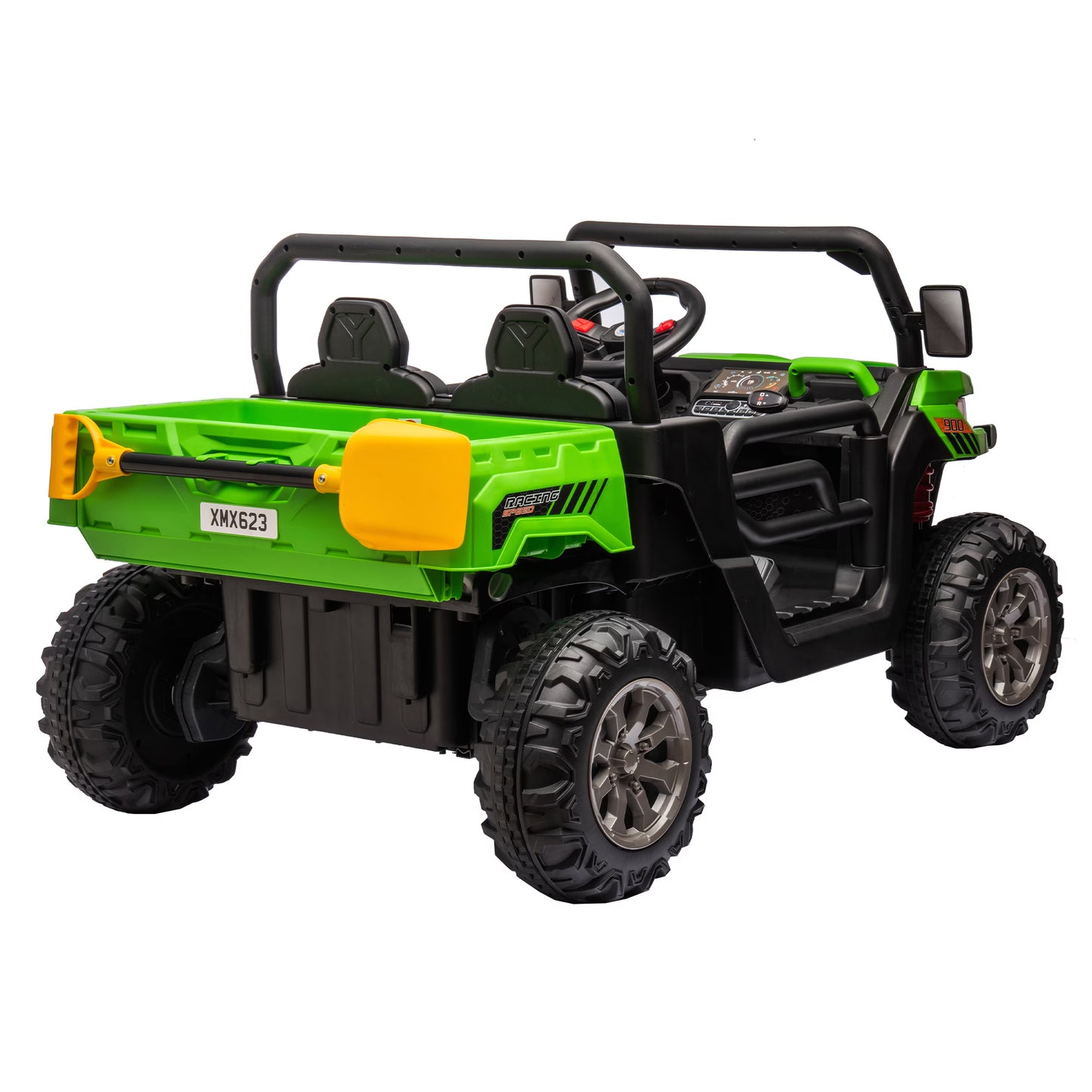 24V Ride on Truck 2 Seater Ride on UTV with 2X200W Motor Ride on Dump Truck with Dump Bed Shovel Ride on Car with Remote Control Electric Vehicle with Non Slip Tyre for Boys Girls