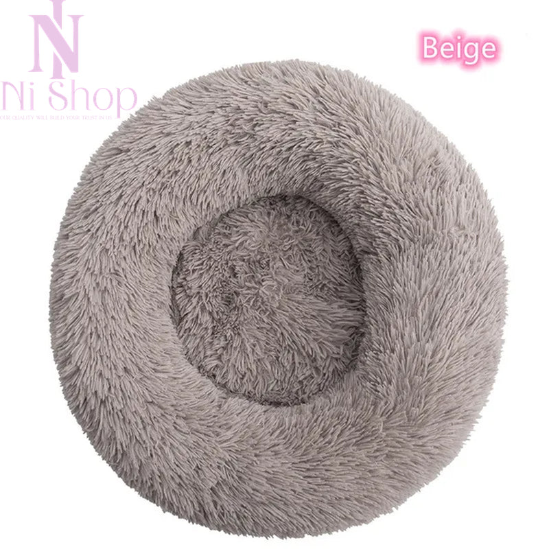 Pet Dog Bed Plush Full Size Washable Calm Bed Donut Cat Bed Comfortable Sleeping