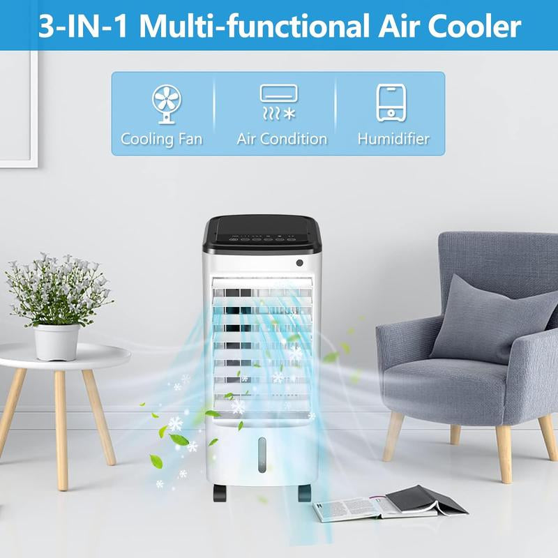 Nw9Lbs 3-IN-1 Portable Air Conditioners Windowless, 65°Oscillation Swamp Cooler, 3 Speeds Portable Air Cooler W/Humidifier, Remote & 12 Hours Timer, Evaporative Cooler Cooling Fan for Room Home