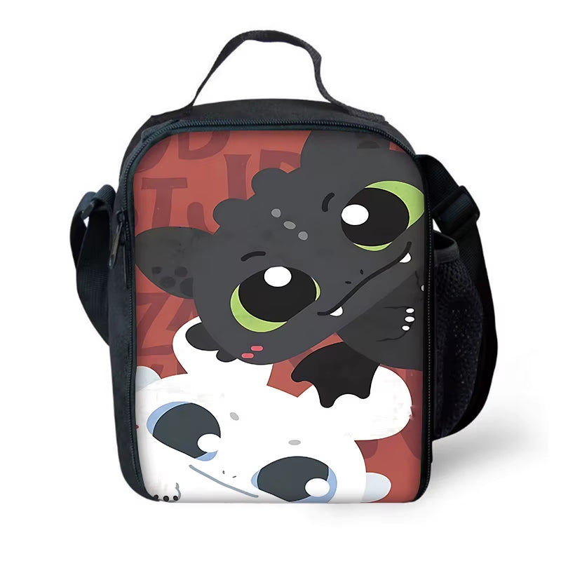 T-Toothless Child School Backpack with Lunch Bags ,Pencil Bags ,School Bags for Boys Girls Best Gift