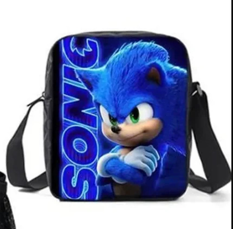 Sonic Backpack Primary and Middle School Students Schoolbag Boys Girls Anime Cartoon School Bag Mochila Zipper Shoulders