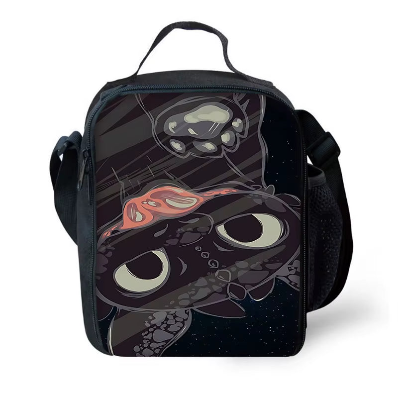 T-Toothless Child School Backpack with Lunch Bags ,Pencil Bags ,School Bags for Boys Girls Best Gift