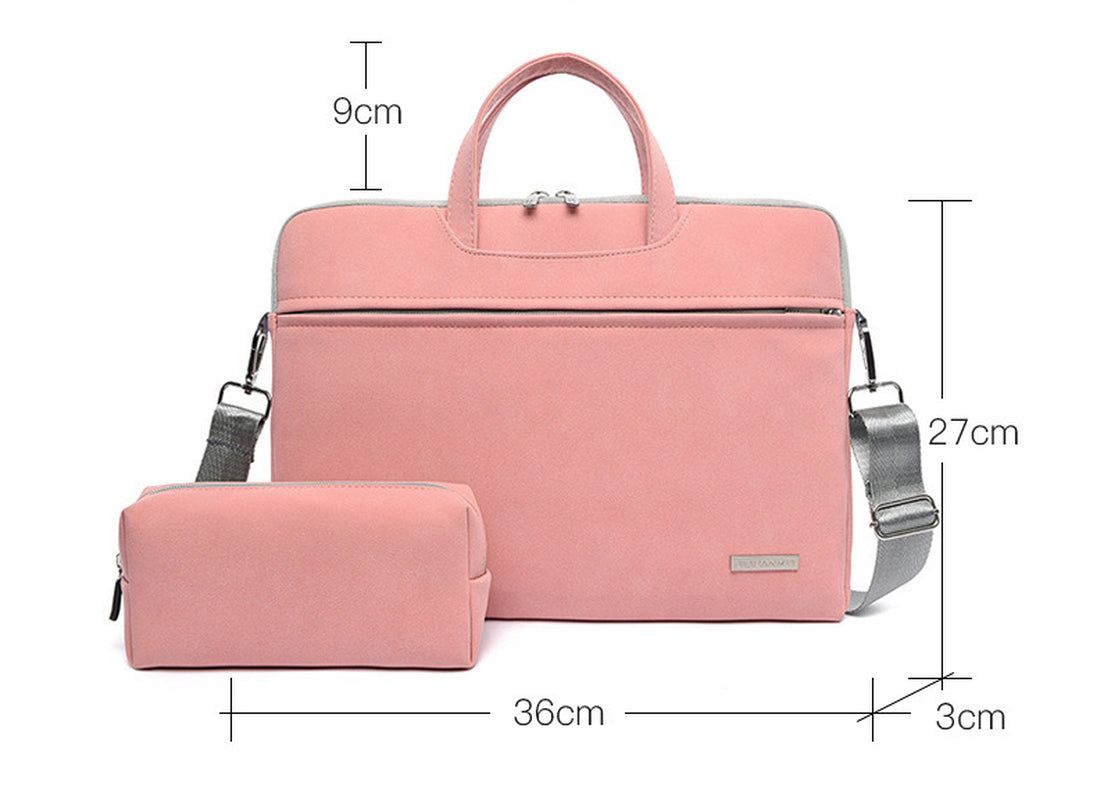 PU Leather Women Laptop Bag Notebook Carrying Case Briefcase for Macbook Air 13.3 14 15.6 Inch Men Handbags Shoulder Mouse Bag