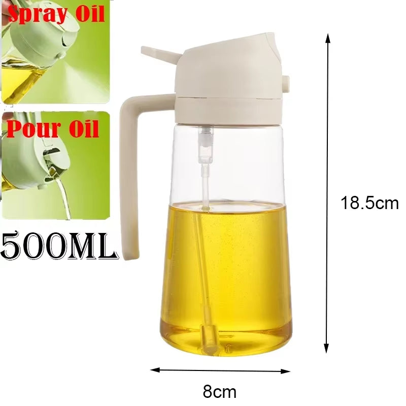 Oil Spray Oil Sprayer Plastic 2 in 1 Kitchen Oils Spray Bottle Olive Sprayer for Cooking BBQ Baking Oils Dispenser Accessories