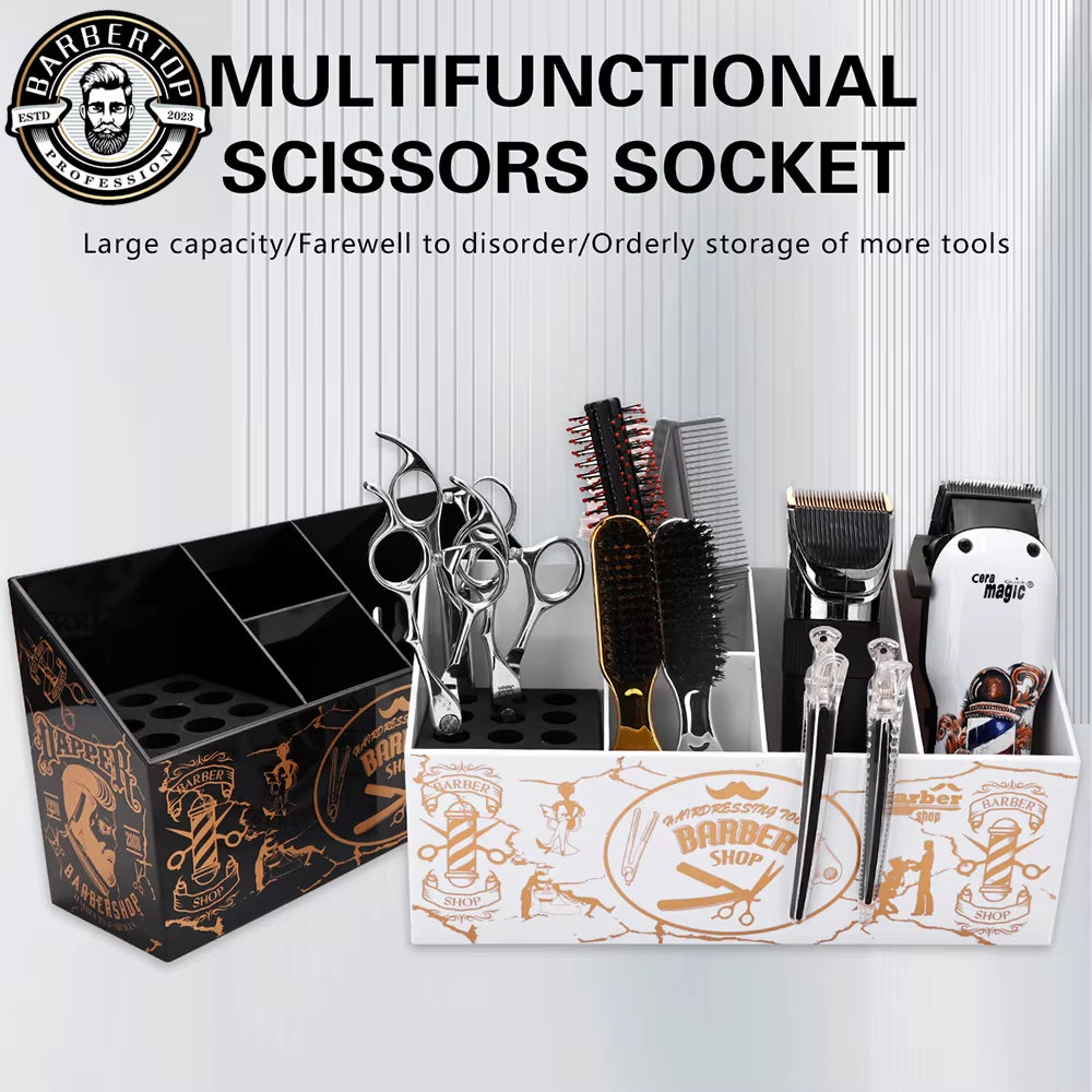 Barber Holder anti Slip Multifunctional Hair Comb Scissors Rack Hairdressing Tools Box Barbershop Accessories Tools