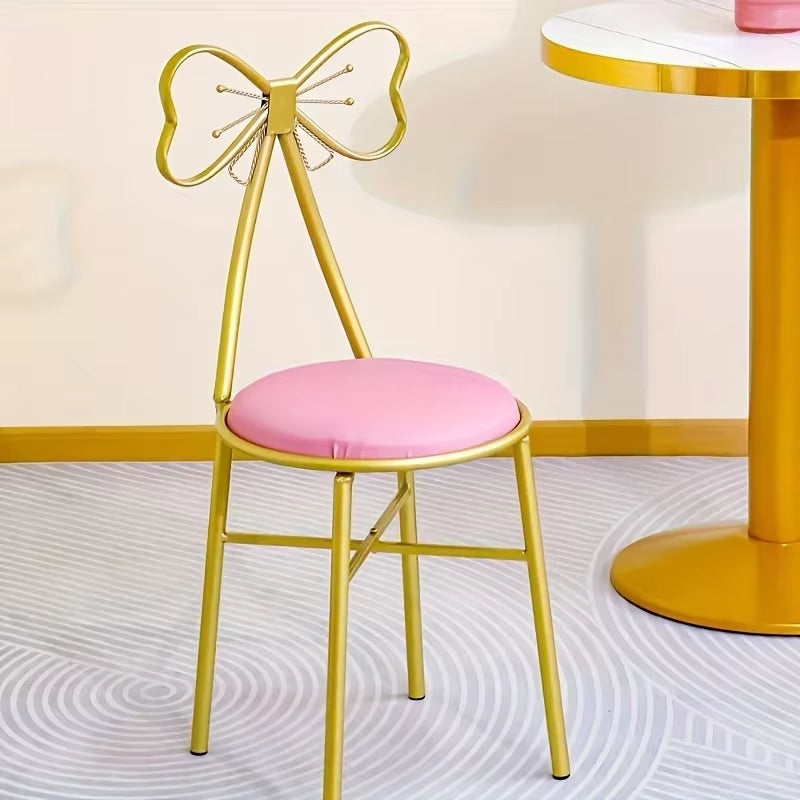 1PC, Butterfly Makeup Chair with Detachable Backrest, Manicure Chair, Small Unit Bedroom, Girl Dressing Stool