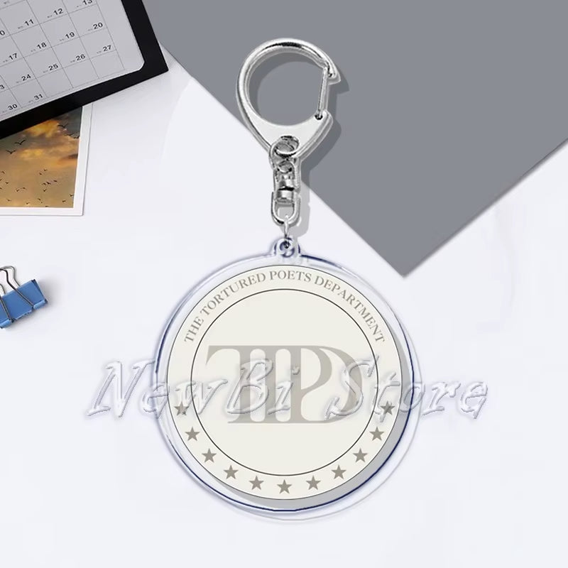 The Tortured Poets Department Key Chain Keychains Ring for Accessories Bag Funny Pendant Keyring Jewelry TTPD Fans Gifts