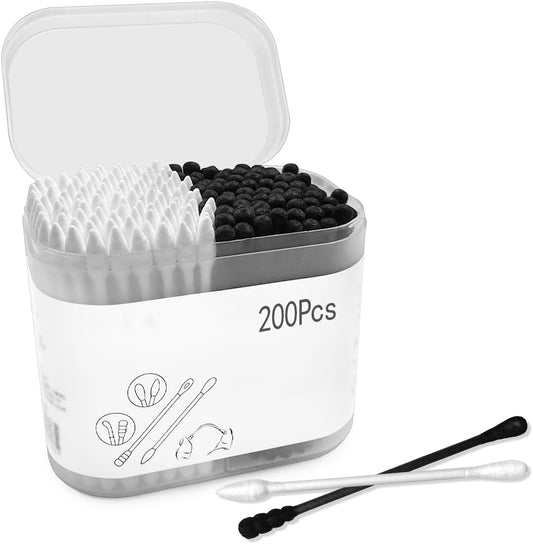 Cotton Swabs, 200 PCS Double Head Cotton Buds for Ear Cleaning, Beauty Care (4 Shapes)