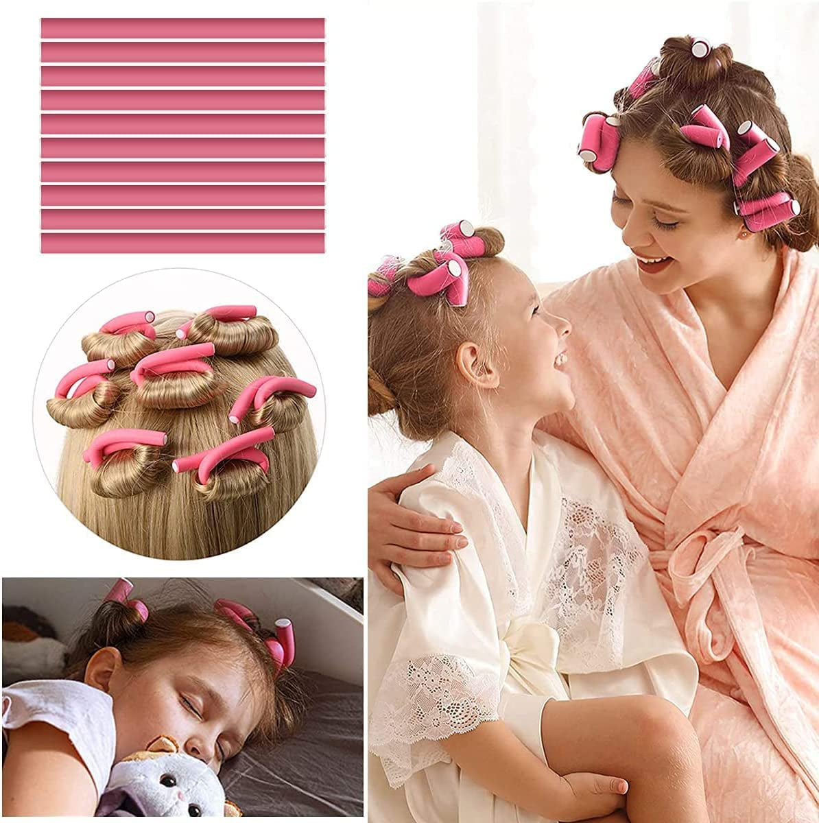 10Pcs Twist Foam Hair Rollers Foam No Heat Hair Rods Rollers,Flexible Curling Rods Hair Curlers Twist Foam Hair Roller Flexi Rods Hair Curlers,Flexible Foam Curling Rods Twist Foam Hair Rollers,1.2Cm