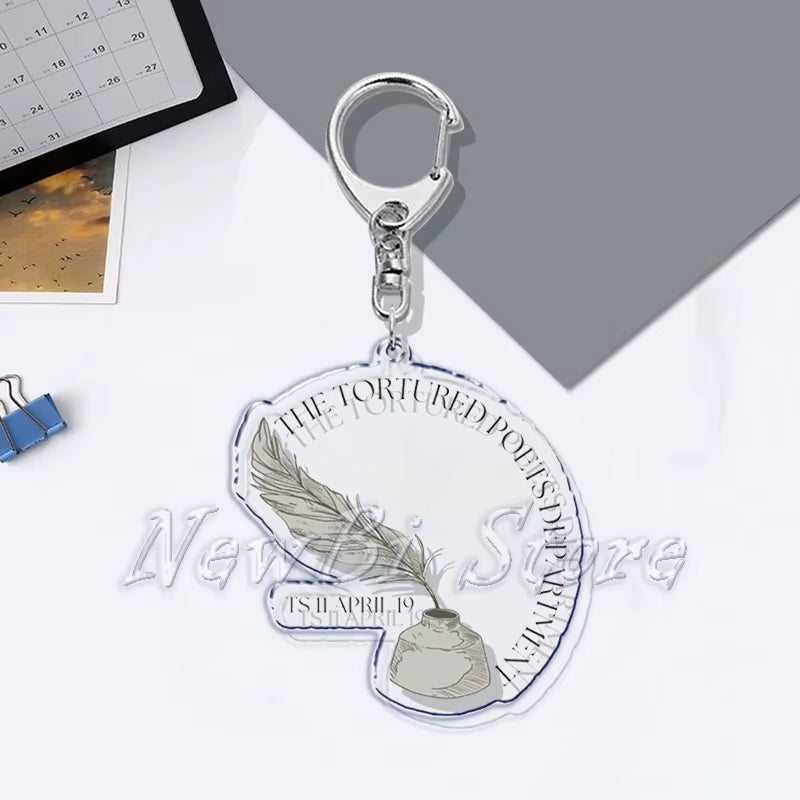 The Tortured Poets Department Key Chain Keychains Ring for Accessories Bag Funny Pendant Keyring Jewelry TTPD Fans Gifts