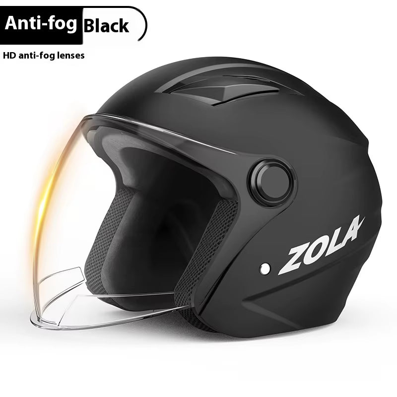 New National Standard Electric Bike Helmet Men anti Fog Warm Winter Electric Bike Korean Motorcycle Riding Double Mirror Helmet