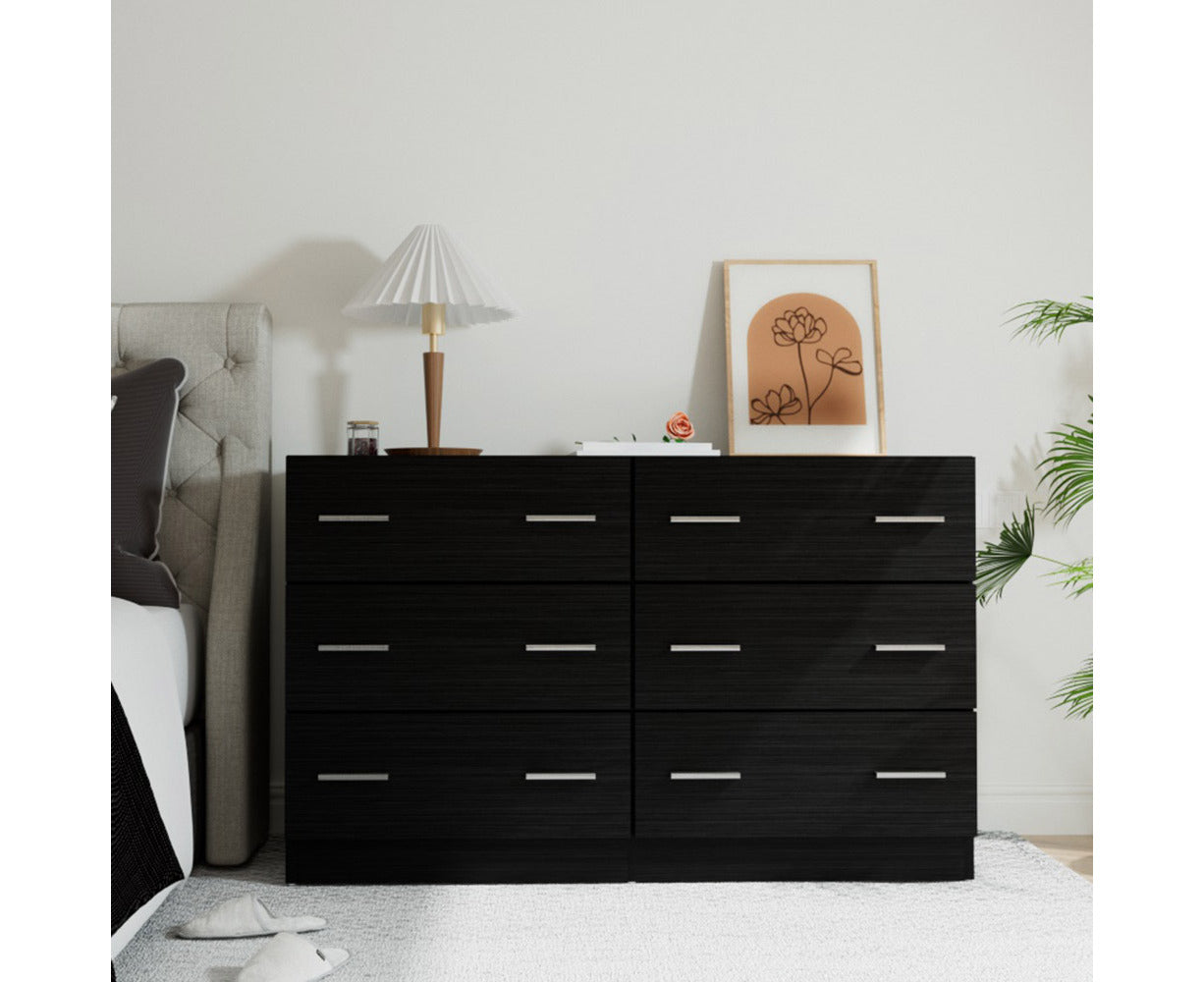 6 Chest of Drawers - VEDA Black