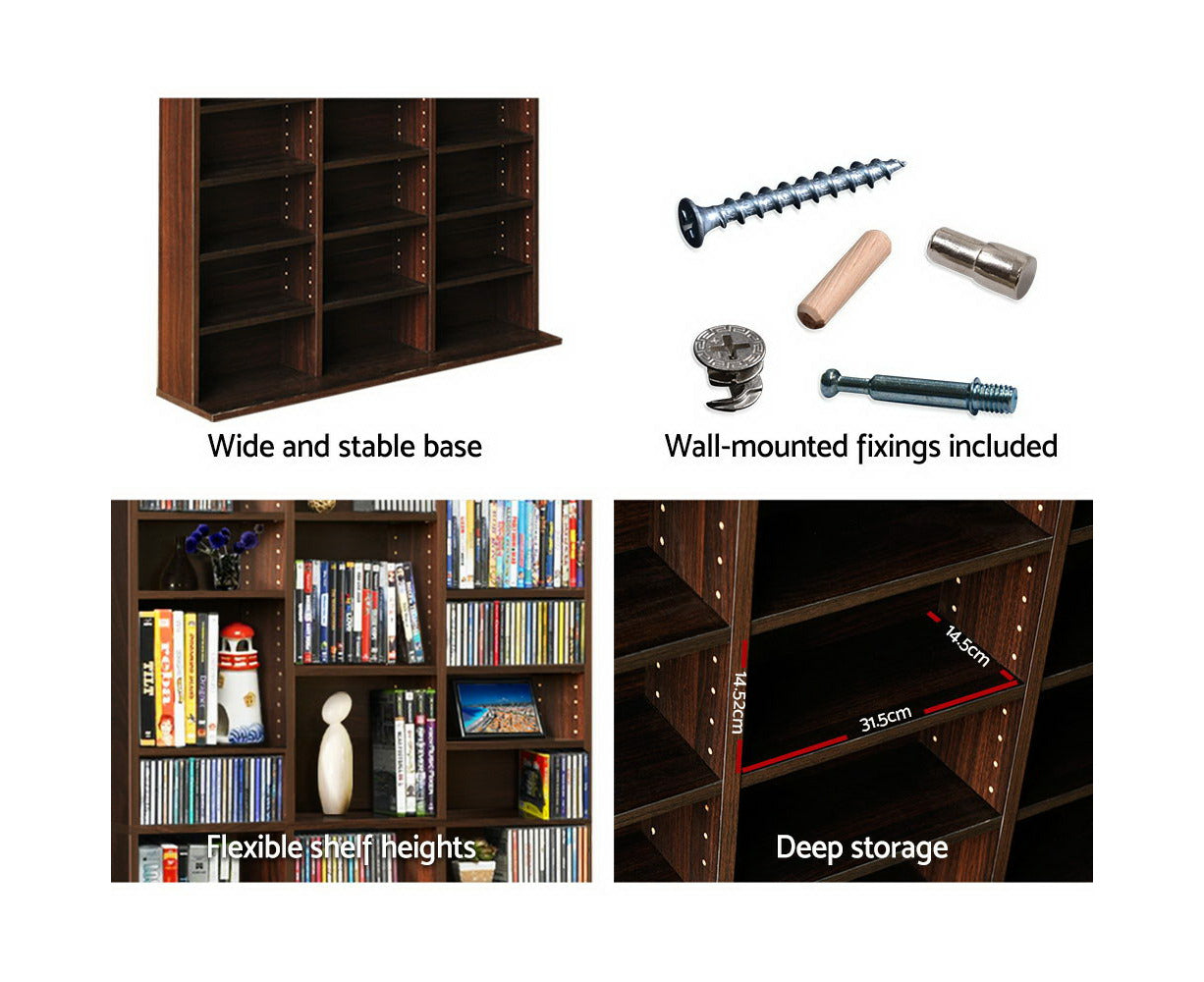 Bookshelf CD Storage Rack - BERT Brown