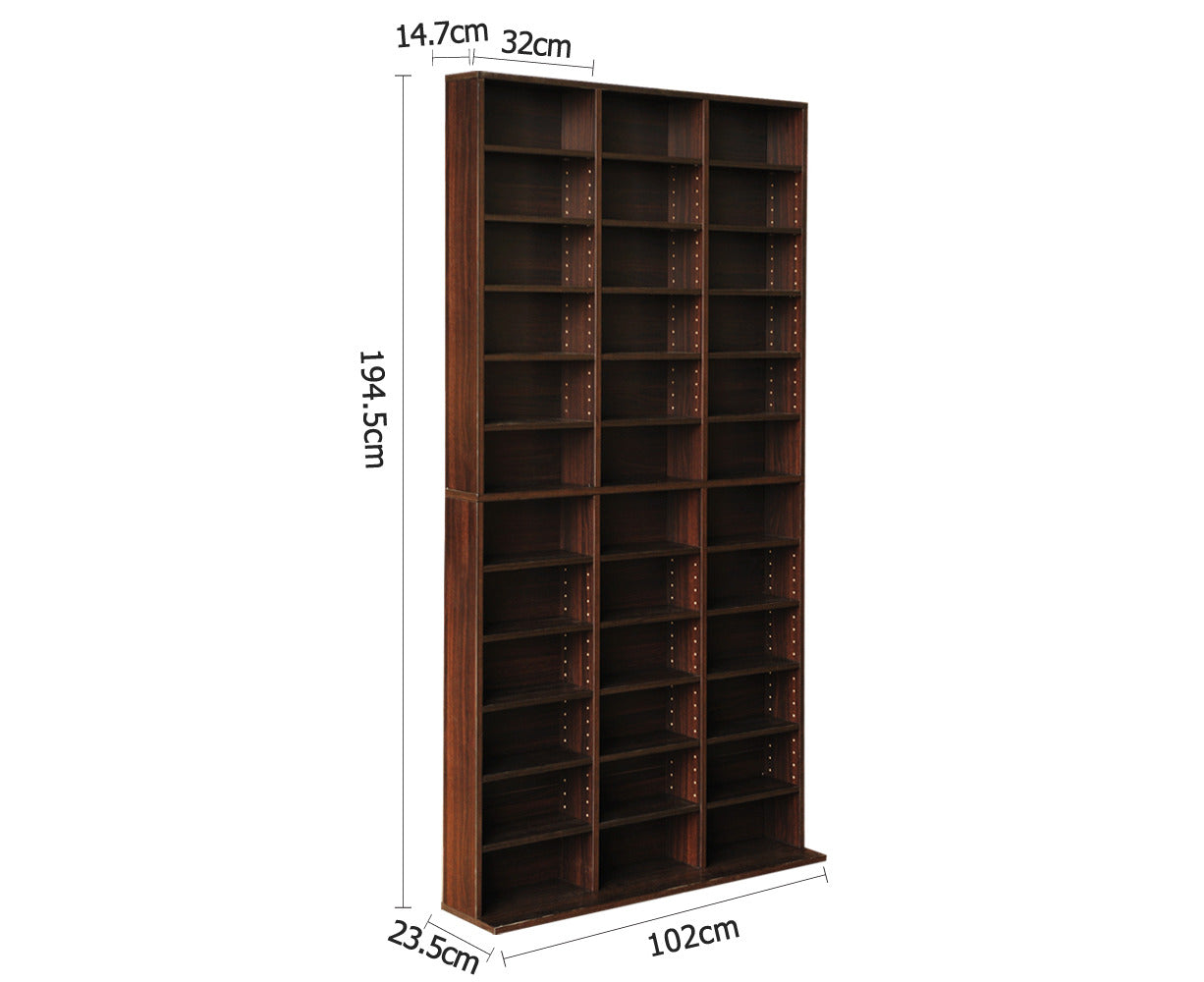 Bookshelf CD Storage Rack - BERT Brown