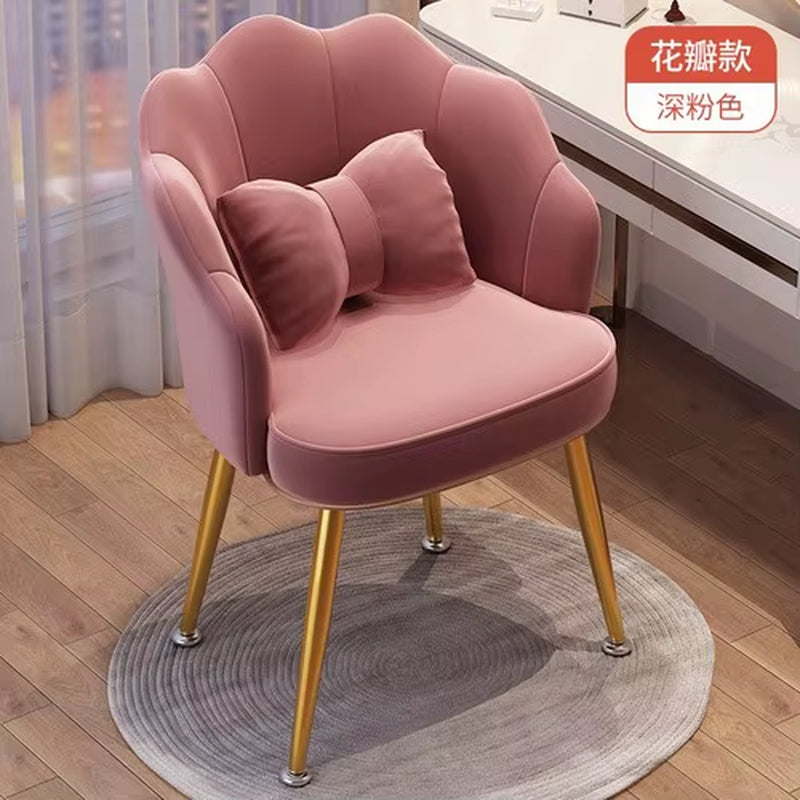 Makeup Chair Light Luxury Girl Bedroom Dressing Table Stool Backrest Nail Petal Chair